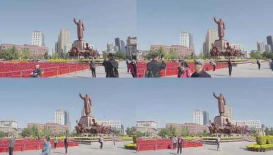 国庆节中山广场雕像及装饰高清在线视频素材下载