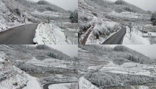 乌蒙山美丽雪景高清在线视频素材下载