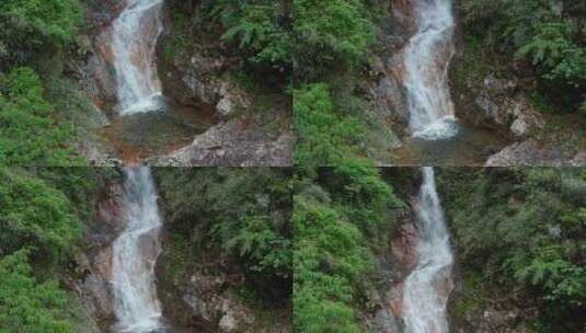 山中瀑布 仰拍高清在线视频素材下载