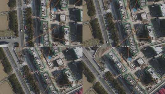 上海闵行区建筑工地4K航拍高清在线视频素材下载