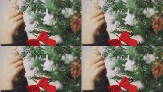 装扮圣诞树高清在线视频素材下载