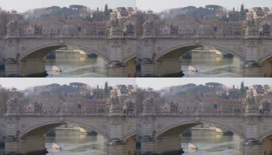 城市运河上的桥高清在线视频素材下载