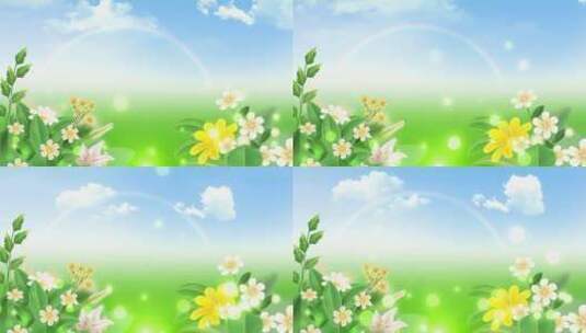 4K绿色春天花朵春暖花开背景视频高清在线视频素材下载