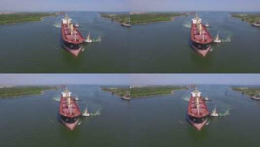 船舶拖船港口高清在线视频素材下载