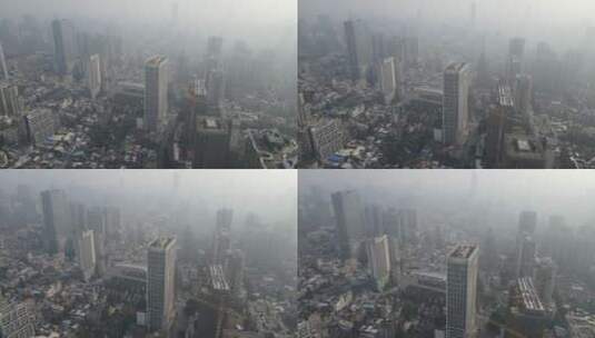 雾霾天气的广州城区高清在线视频素材下载