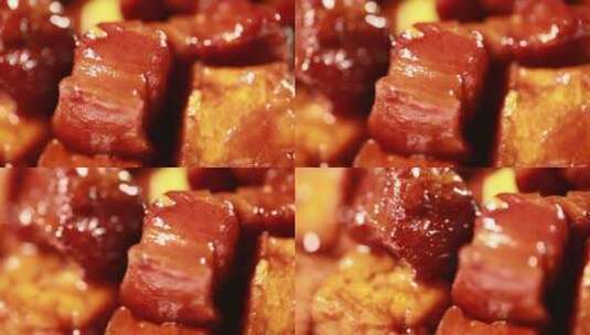 豆干烧肉豆腐炖肉高清在线视频素材下载