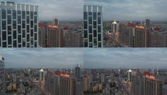 城市街道城建航拍高架高楼大厦城市穿梭4k高清在线视频素材下载