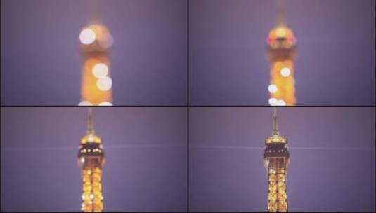 夜晚的法国巴黎艾菲尔特塔高清在线视频素材下载