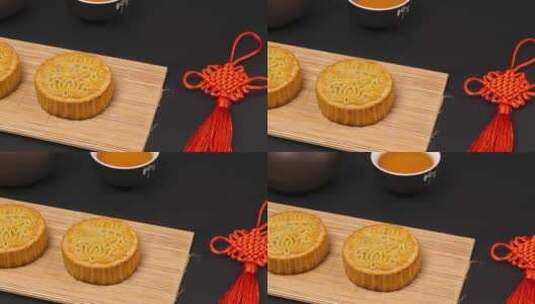 中秋节月饼美食4k视频平移镜头高清在线视频素材下载