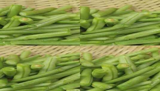 新鲜长豆角豇豆4K食品高清在线视频素材下载
