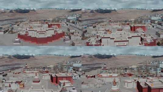 西藏阿里札达县城土林景观托林寺高清在线视频素材下载