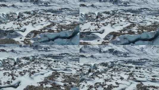 大气震撼航拍冬季来古冰川近景高清在线视频素材下载