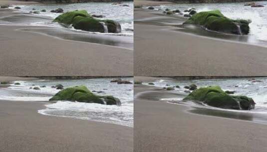 海边沙滩海水浪花高清在线视频素材下载