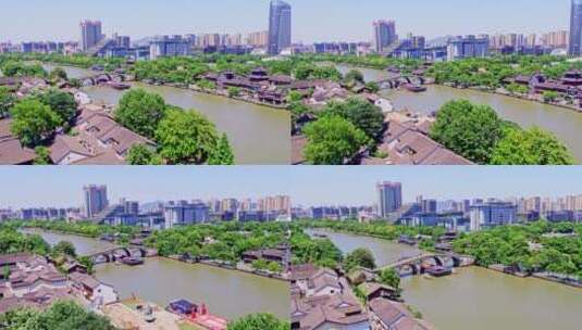 京杭大运河杭州拱宸桥高清在线视频素材下载