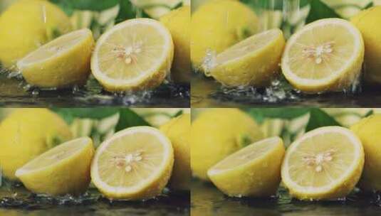 切开的柠檬流水高清在线视频素材下载