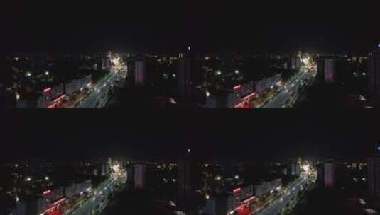 城市夜景航拍高清在线视频素材下载