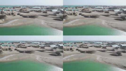 青海海西大柴旦水上雅丹航拍自然风光高清在线视频素材下载