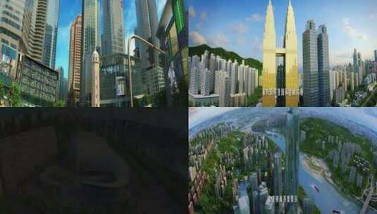 重庆三维地标建筑动画高清在线视频素材下载