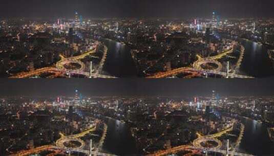 南浦大桥夜景延时高清在线视频素材下载