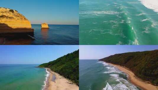 蓝色大海风景航拍海南旅游沙滩度假1高清在线视频素材下载