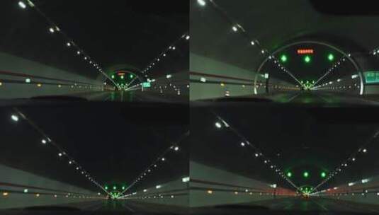 车窗外风景视频高速公路行驶车辆外隧道钻洞高清在线视频素材下载
