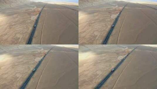 青海省海西州茫崖市315国道沙漠公路高清在线视频素材下载
