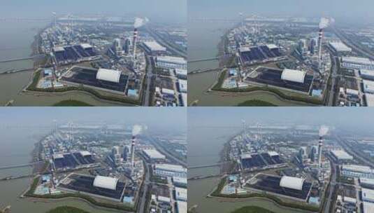 上海大型上海发电厂与煤矿工业园区高清在线视频素材下载