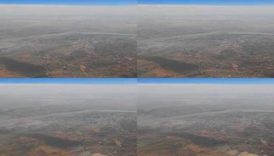 飞机窗外的长江湖北流域高清在线视频素材下载