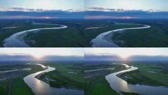 4K生态绿色辽河河流湖泊湿地高清在线视频素材下载