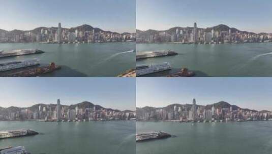 香港维多利亚港航拍高清在线视频素材下载
