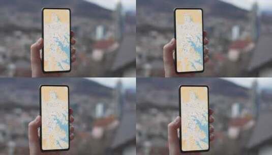 美国巴尔的摩地图在手机屏幕上高清在线视频素材下载