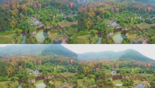 浙江湖州安吉灵峰寺灵峰度假区高清在线视频素材下载
