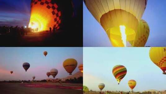 埃及卢克索热气球高清在线视频素材下载