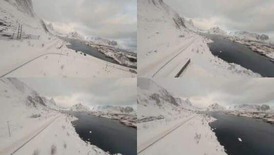 冬天雪景航拍素材高清在线视频素材下载