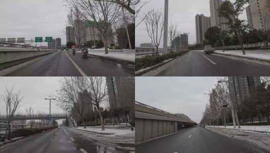 城市冬季交通公路实拍高清在线视频素材下载