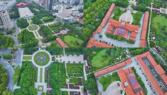 武汉首义公园辛亥革命博物馆航拍首义广场地高清在线视频素材下载