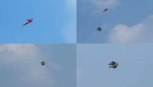 风筝在蓝天上翱翔高清在线视频素材下载