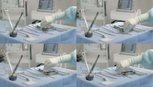 用手抓住工具的类固醇手术器械的详细照片高清在线视频素材下载