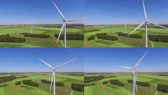 大风车风力发电高清在线视频素材下载