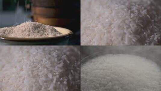 大米粒细节煮米饭高清在线视频素材下载