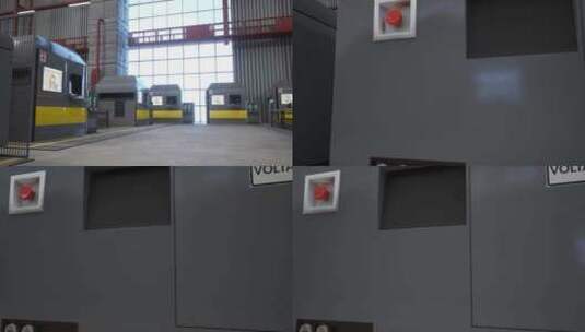 仓库3D动画中的计算机化机器行高清在线视频素材下载