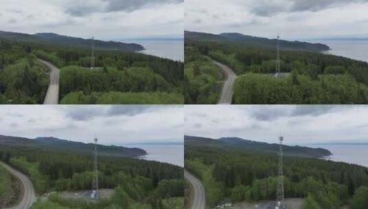加拿大农村5G蜂窝塔鸟瞰图高清在线视频素材下载
