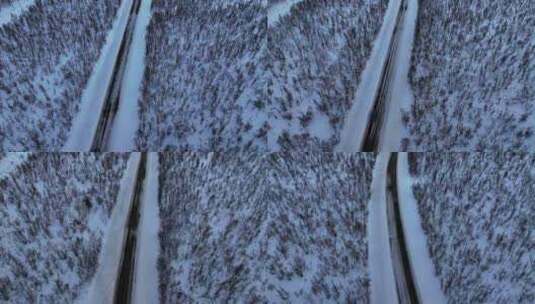 4K无人机航拍北欧芬兰雪景自然风光高清在线视频素材下载