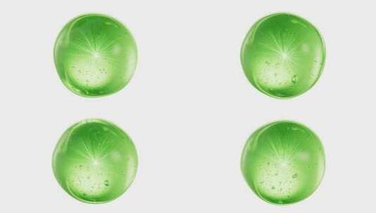 带透明通道的透明绿色护肤品球体三维渲染高清在线视频素材下载