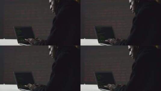 一个使用笔记本电脑的人高清在线视频素材下载