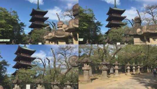 游客参观的日本古老寺庙神社高清在线视频素材下载