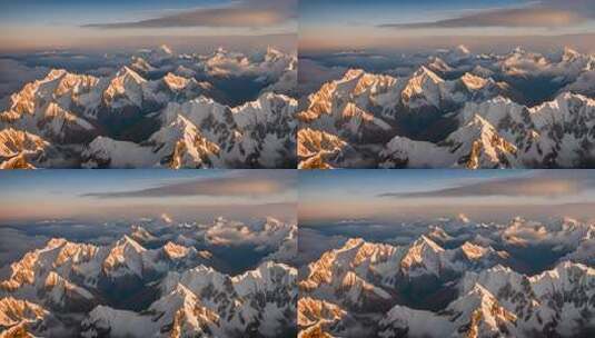 雪山云雾阳光山峰云海日出自然生态环境风景高清在线视频素材下载