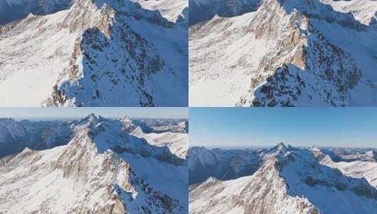 航拍四川阿坝黑水县达古冰川雪山风景高清在线视频素材下载