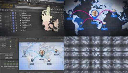 丹麦王国地图套件AE模板高清AE视频素材下载