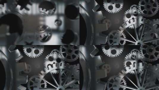 汽车机械等齿轮转动的动画高清AE视频素材下载